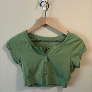 aerie offline green crop top